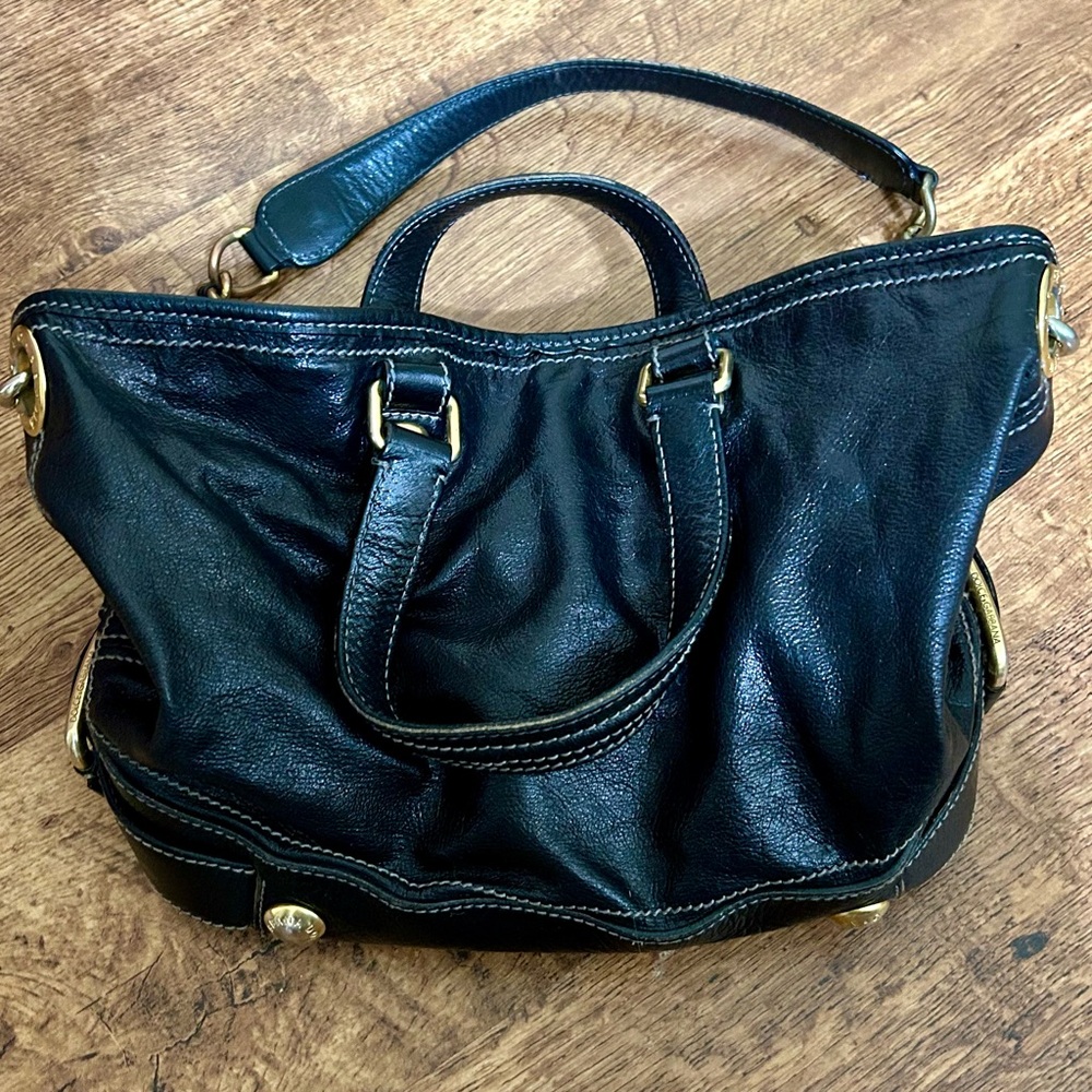 Dolce & Gabbana Vintage Black & Red Leather Purse Handbag